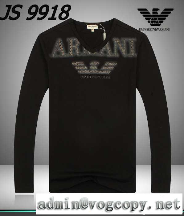 2014秋冬 大人気！armani アルマーニ vネック 長袖 tシャツ 2色可選