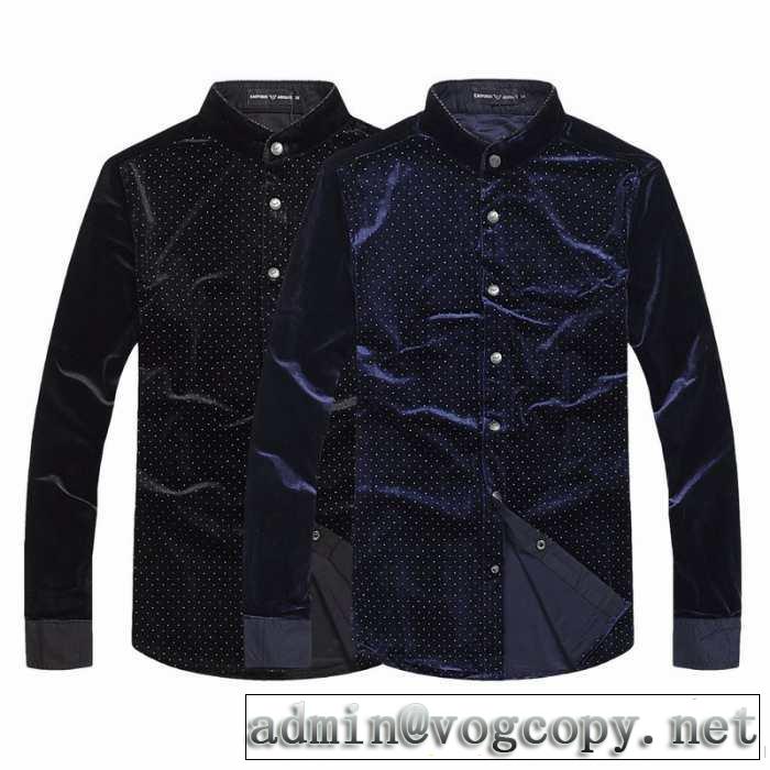 2014秋冬 超人気美品◆ armani アルマーニ ボタンダウン スタンド 長袖 tシャツ
