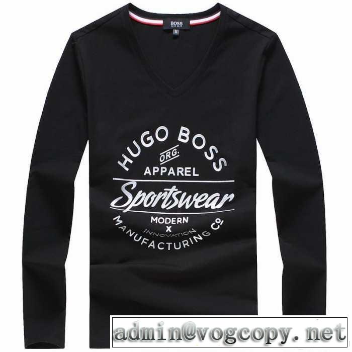 2014秋冬 魅力満点 hugo boss ヒューゴボス vネック 長袖 tシャツ