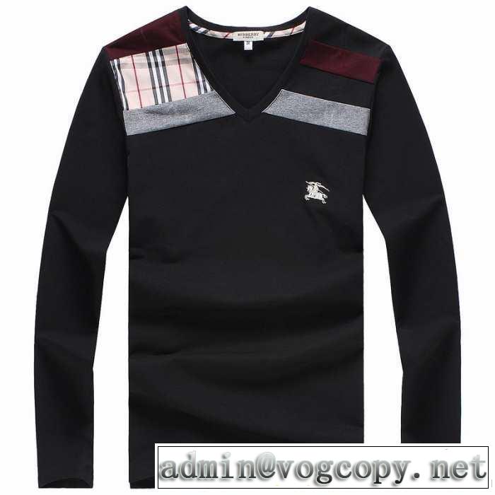 2014秋冬 個性派 burberry バーバリー vネック 長袖 tシャツ