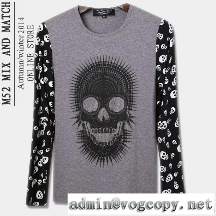 2014秋冬 ★安心★追跡付 philipp plein フィリッププレイン 長袖 tシャツ3色可選