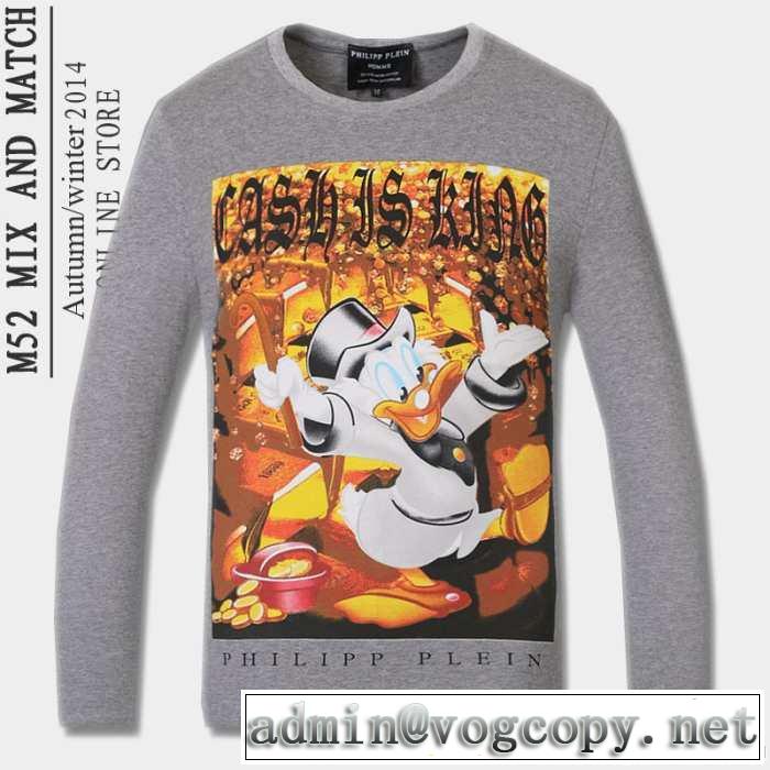2014秋冬 首胸ロゴ philipp plein フィリッププレイン 長袖 tシャツ