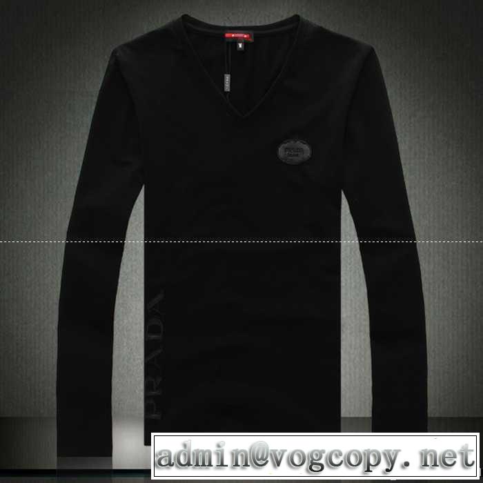 2014秋冬 大特価 prada プラダ vネック 長袖 tシャツ