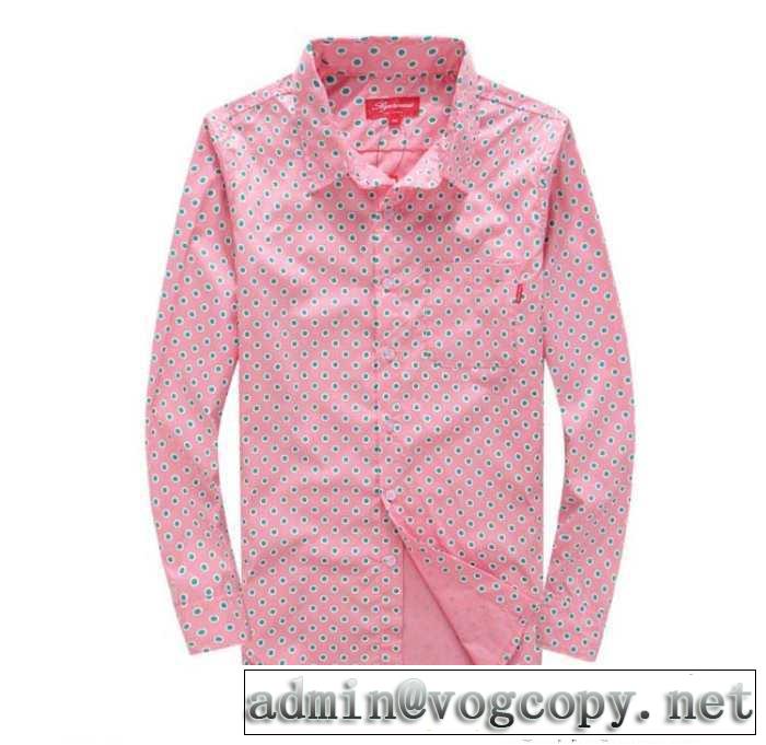 2015春夏 首胸ロゴ supreme シュプリーム 長袖シャツ 3色可選