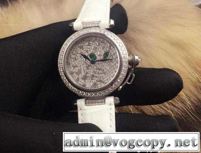美品！ 2015 cartier カルティエ スイスムーブメント サファイヤクリスタル風防 女性用腕時計 030150