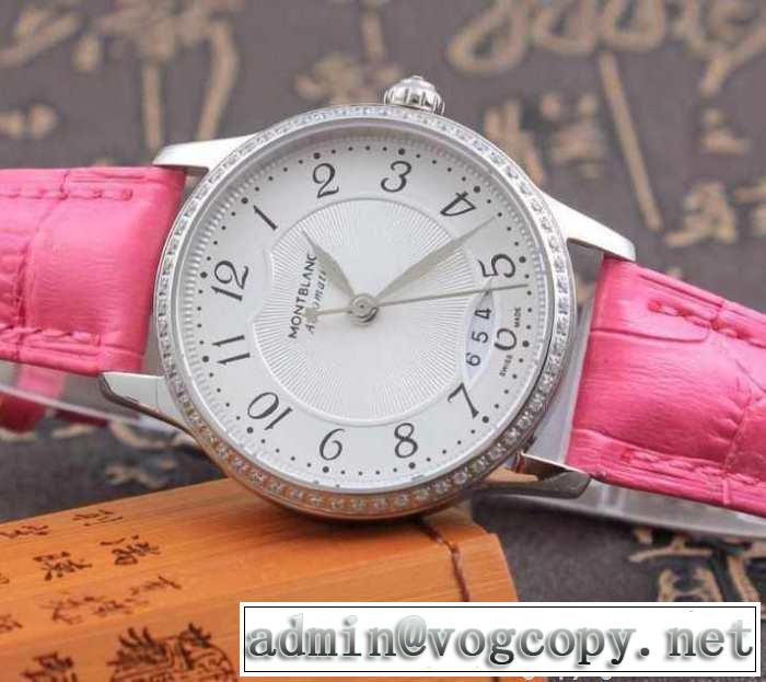 美品！ 2015 montblanc モンブラン 輸入?クオーツ?ムーブメント ダイヤベゼル 女性用腕時計 サファイヤクリスタル風防 5色可選