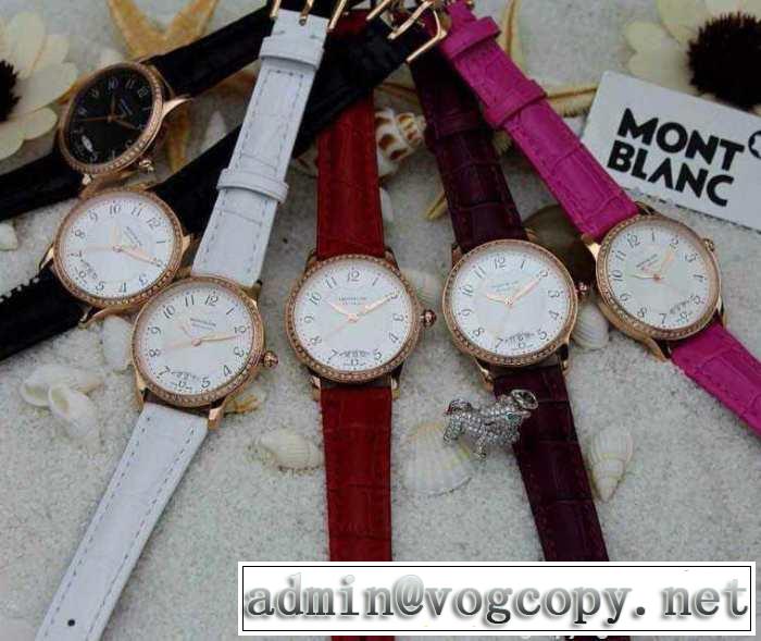 美品！ 2015 montblanc モンブラン 輸入?クオーツ?ムーブメント ダイヤベゼル 女性用腕時計 サファイヤクリスタル風防 6色可選