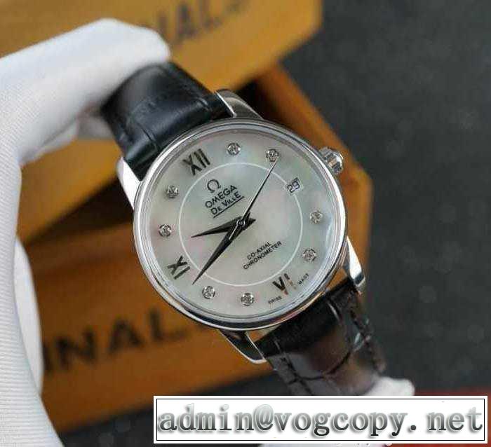 完売品！ 2015 omega オメガ 3針クロノグラフ 日付表示 ダイヤベゼル 女性用腕時計 4色可選
