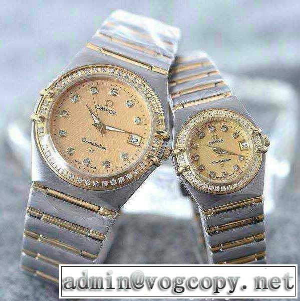 お買得 2015 omega オメガ ミネラルガラス ダイヤベゼル 恋人腕時計