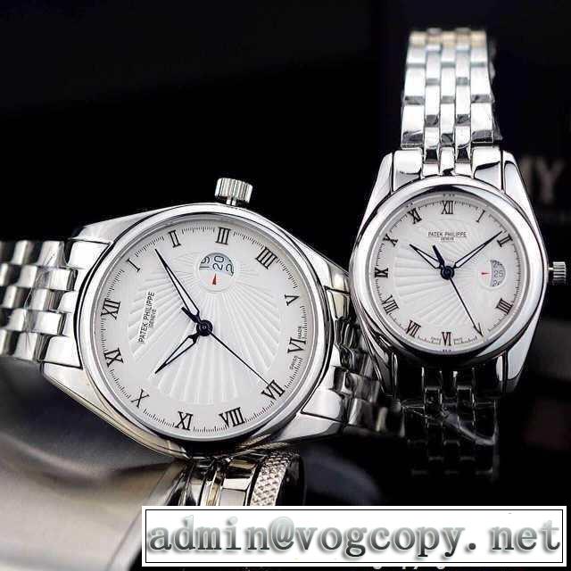 2015 ◆モデル愛用◆ patek philippe パテックフィリップ スイスムーブメント サファイヤクリスタル風防 恋人腕時計 2色可選