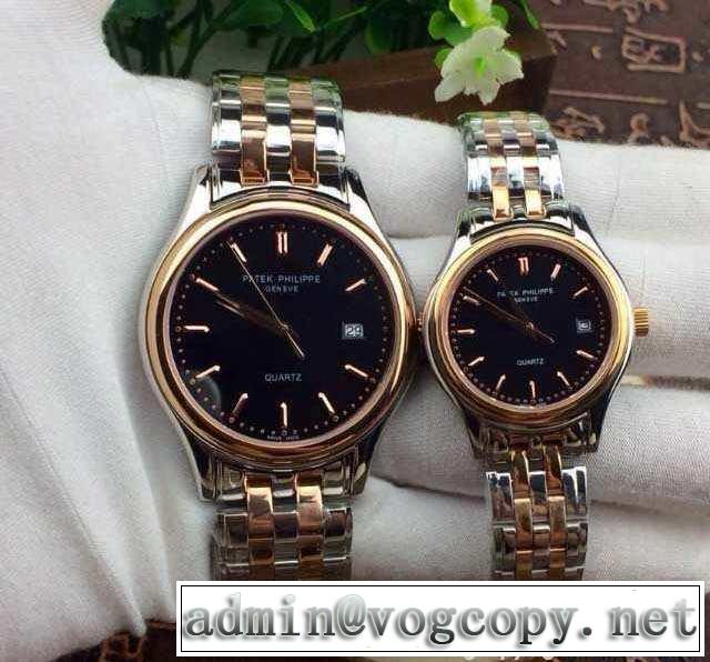 高級感ある 2015 patek philippe パテックフィリップ オリジナル　クオーツ?ムーブメント サファイヤクリスタル風防 ステンレス 恋人腕時計 2色可選 