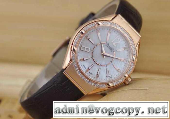 SALE開催 2015 piaget ピアジェ サファイヤクリスタル風防 スイスムーブメント ダイヤベゼル 女性用腕時計 6色可選