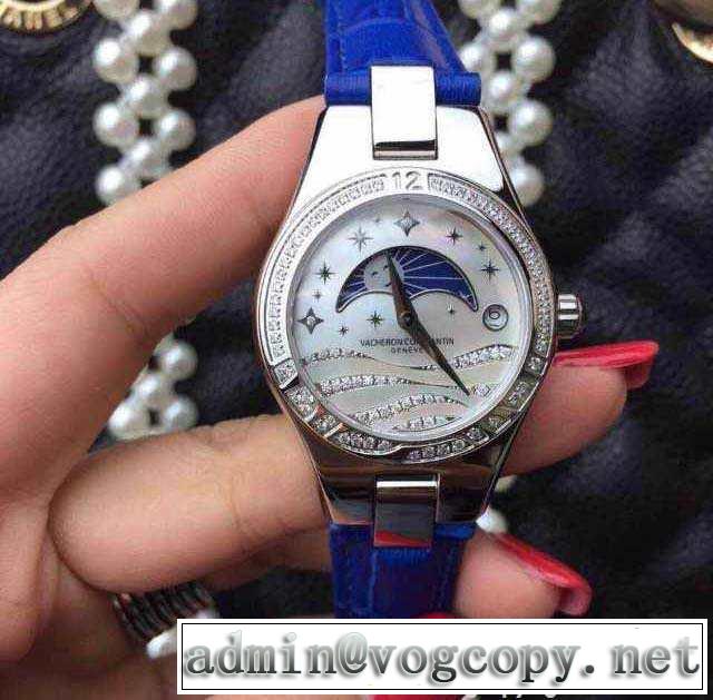 値下げ！ 2015 vacheron constantin ヴァシュロン?コンスタンタン サファイヤクリスタル風防 オリジナル スイスムーブメント 女性用腕時計 5色可選