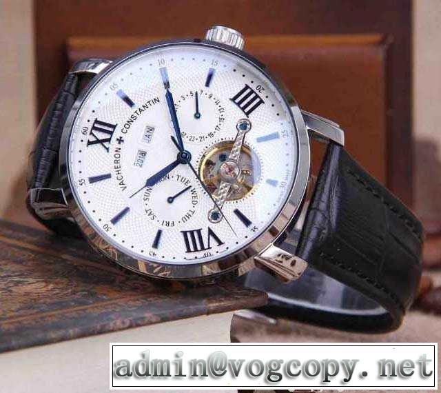 人気が爆発 2015 vacheron constantin ヴァシュロン?コンスタンタン 機械式（自動巻き）ムーブメント ミネラルガラス レザー 男性用腕時計 5色可選