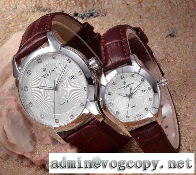 高級感演出 2015 vacheron constantin ヴァシュロン?コンスタンタン スイス クオーツ サファイヤクリスタル風防 レザー 男性用腕時計 9色可選