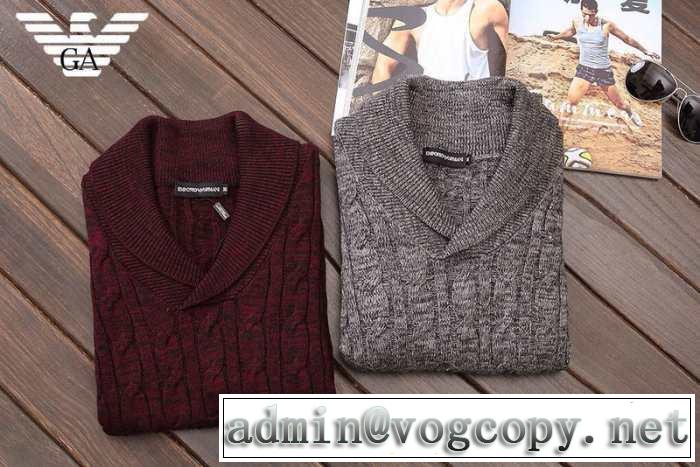 美品！ 2015 armani アルマーニ ニットウェア 2色可選 厚手