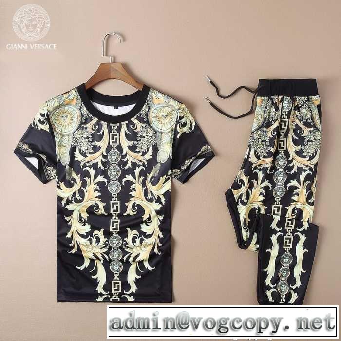 めちゃくちゃお得 2016春夏 ヴェルサーチ VERSACE 半袖セットアップ