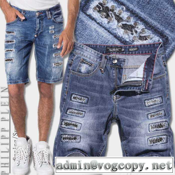 重宝するアイテム 2016 フィリッププレイン PHILIPP PLEIN ダメージデニム 絶大な人気を誇る