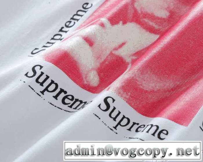 上品なデザイン　シュプリーム 半袖Tシャツ 収納力を兼ね備えたアイテム 2色可選