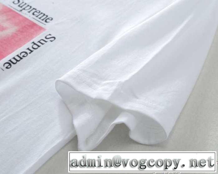 上品なデザイン　シュプリーム 半袖Tシャツ 収納力を兼ね備えたアイテム 2色可選