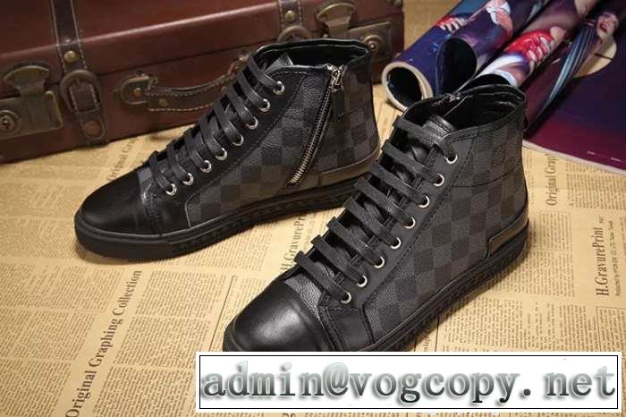 疲れにくい louis vuitton ルイ ヴィトン メンズ レースアップ 履き心地の良いハイカットスニーカー 3色可選.
