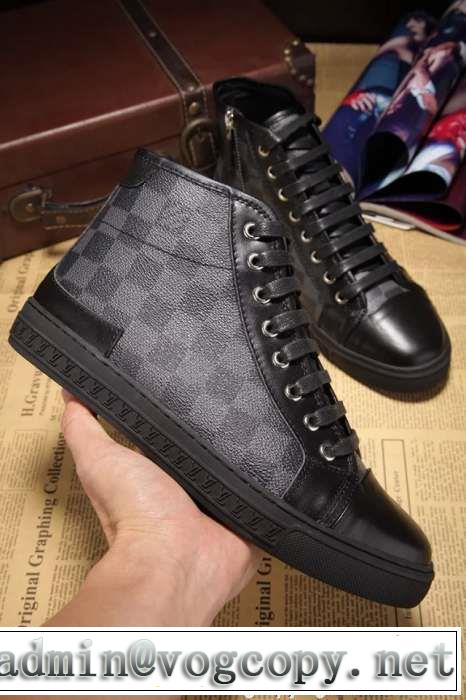 疲れにくい louis vuitton ルイ ヴィトン メンズ レースアップ 履き心地の良いハイカットスニーカー 3色可選.