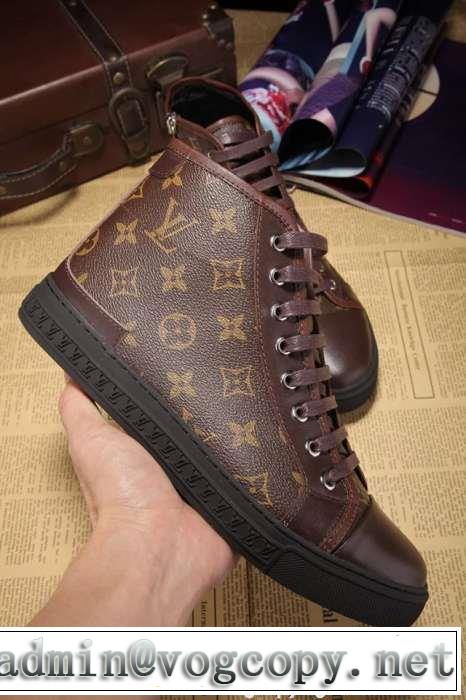 疲れにくい louis vuitton ルイ ヴィトン メンズ レースアップ 履き心地の良いハイカットスニーカー 3色可選.
