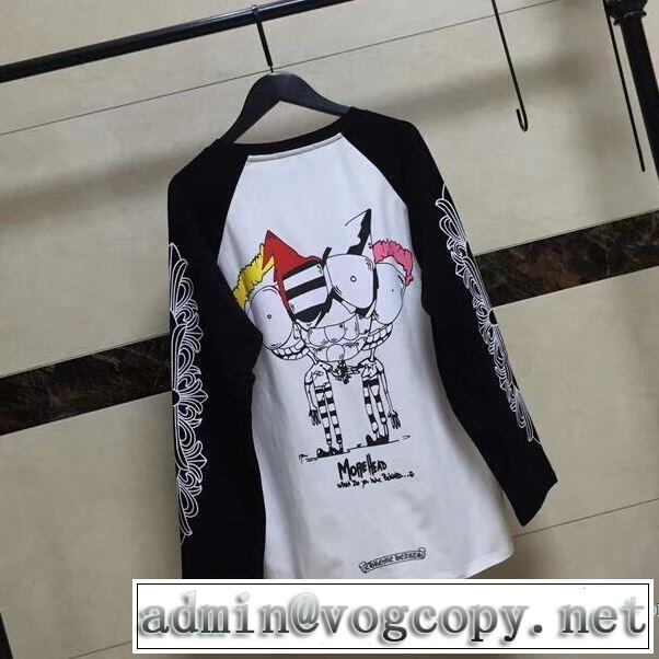 2017秋冬 抜群の雰囲気が作れる! クロムハーツ CHROME HEARTS 美品！長袖Tシャツ