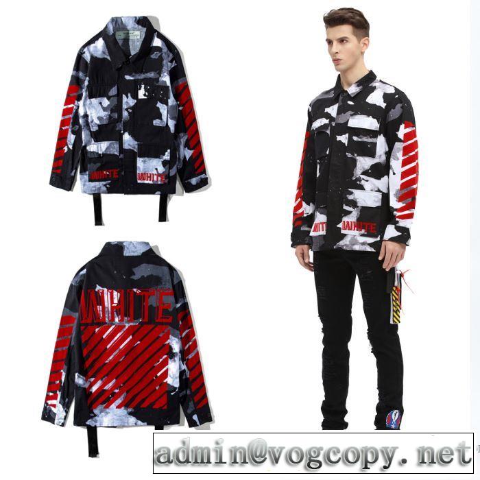  上質 大人気！2017秋冬季超人気 首胸ロゴ Off-White オフホワイト 満足できるコート