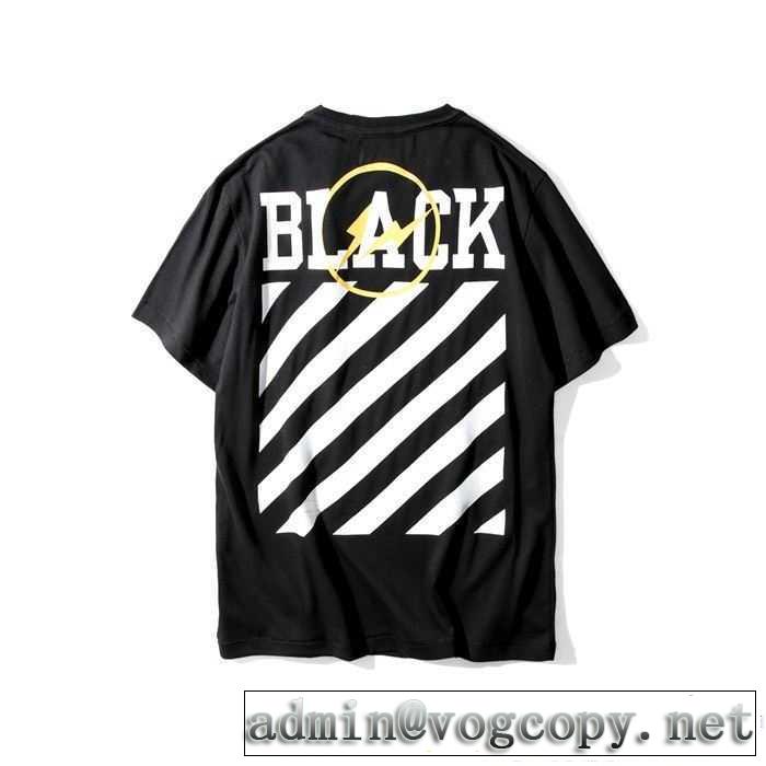 お洒落な存在感 オフホワイト OFF-WHITE BLACK 2017春夏 半袖 2色可選