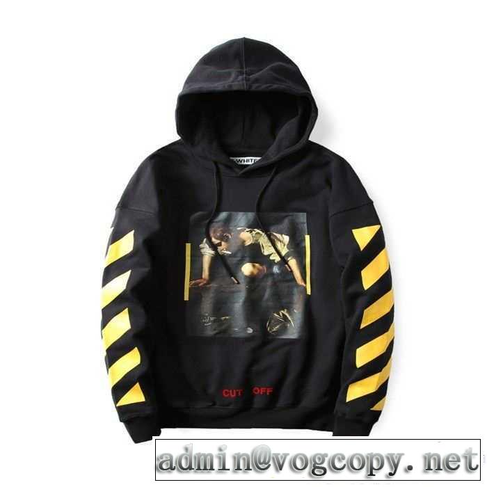 人気商品登場 2017春夏 プリントパーカ オフホワイト OFF-WHITE 2色可選 人目を惹くデザイン 男女兼用