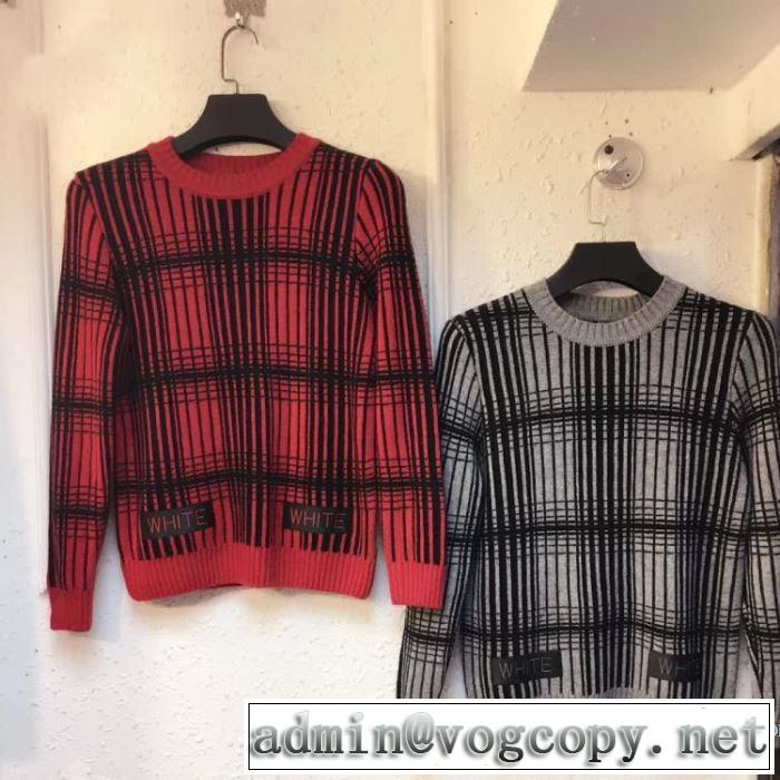 2色可選 オフホワイト OFF-WHITE ニットウェア2017年モデル入荷人気激売れ 数量限定お買い得