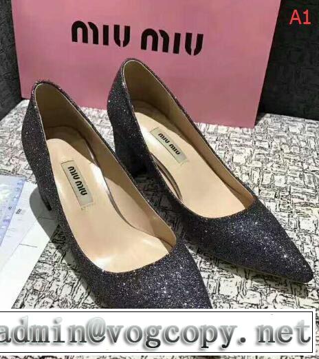 ミュウミュウ MIUMIU 低めのヒール 2017秋冬季超人気  欧米風3色可選