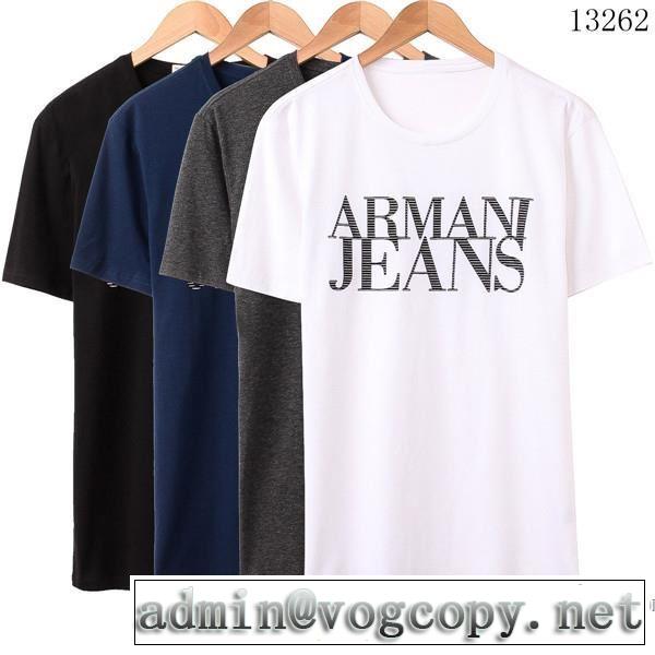 半袖Tシャツ 2017 アルマーニ ARMANI 頑丈な素材 4色可選 お買い得大人気