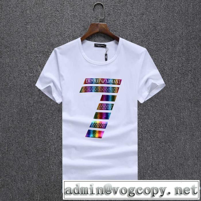 3色可選 2017春夏 半袖Tシャツ アルマーニ ARMANI  大好評 自然な肌触り