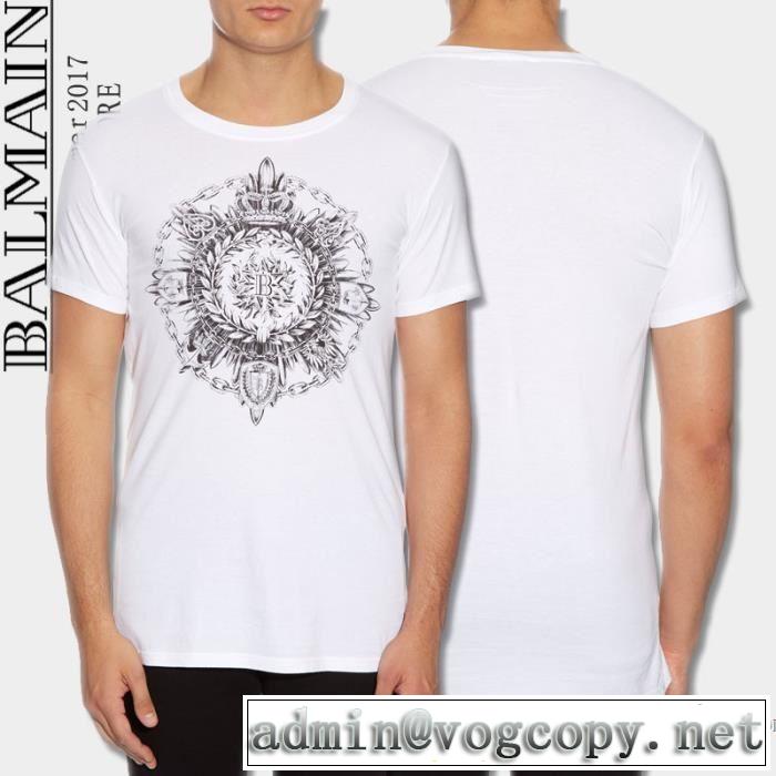 2017 半袖Tシャツ BALMAIN バルマン 2色可選 品質保証高品質 しわになりにくい