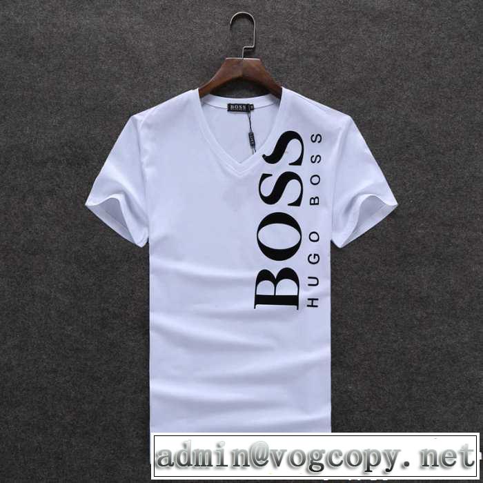 3色可選 HUGO BOSS ヒューゴボス 首胸ロゴ 半袖Tシャツ 2017春夏