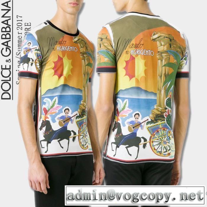 希少 半袖Tシャツ 2017春夏 Dolce&Gabbana ドルチェ＆ガッバーナ 人気激売れ