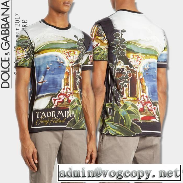 Dolce&Gabbana ドルチェ＆ガッバーナ 2017 乾きやすい 最旬アイテム 半袖Tシャツ