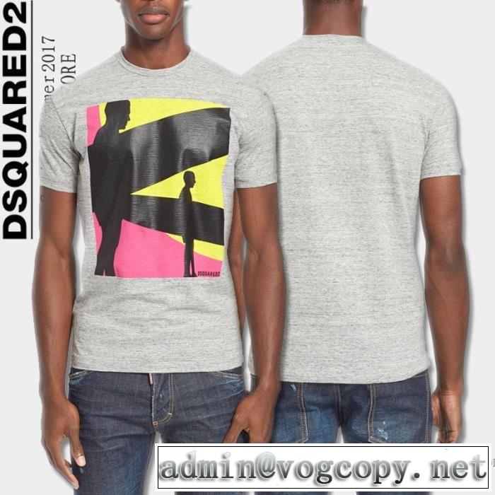 2色可選 2017 海外セレブ定番愛用 半袖Tシャツ DSQUARED2 ディースクエアード