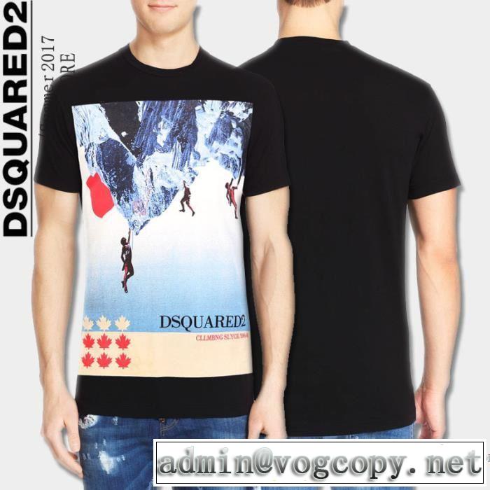 DSQUARED2 ディースクエアード 2017春夏 半袖Tシャツ 大人キレイに仕立てる 3色可選