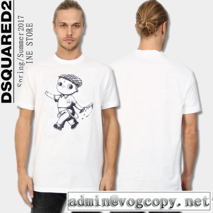 2色可選 2017春夏 素敵 DSQUARED2 ディースクエアード 最安値！ 半袖Tシャツ