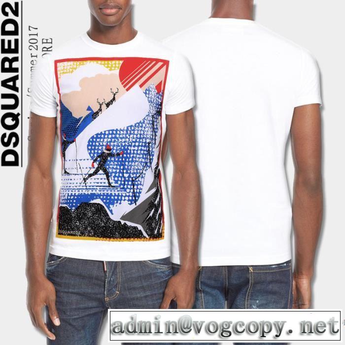 2017 DSQUARED2 ディースクエアード モデル大絶賛? 半袖Tシャツ 4色可選 カジュアル