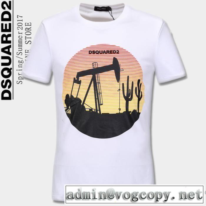 半袖Tシャツ 2色可選 2017春夏 大人の個性を。DSQUARED2 ディースクエアード セレブ風