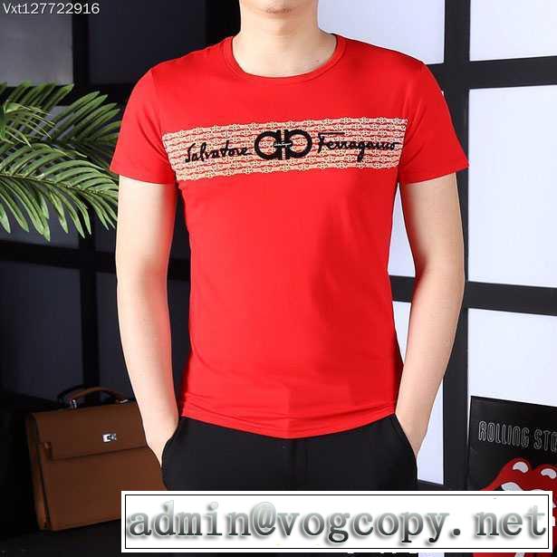 3色可選 フェラガモ FERRAGAMO 半袖Tシャツ 2017春夏 モデル大絶賛?