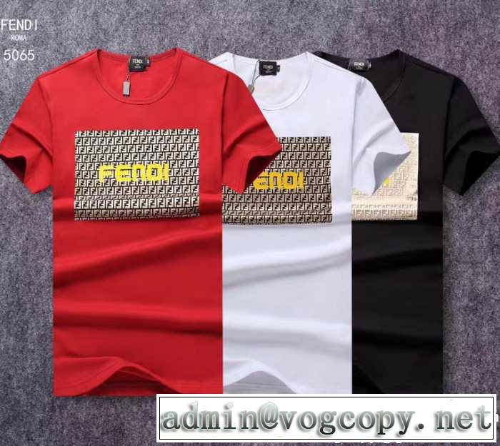 フェンディ FENDI 半袖Tシャツ 高品質 人気 3色可選 着心地抜群
