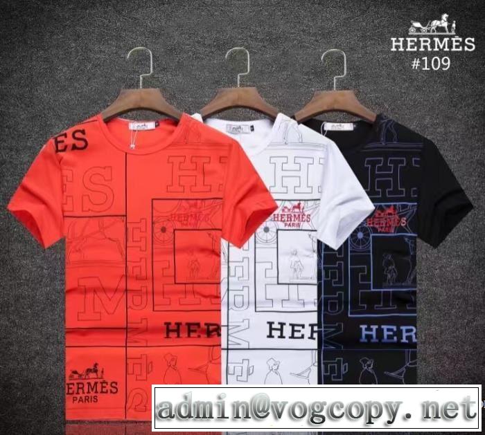 吸汗速乾 2017春夏 HERMES エルメス 個性的なデザ 3色可選 超レア 半袖Tシャツ