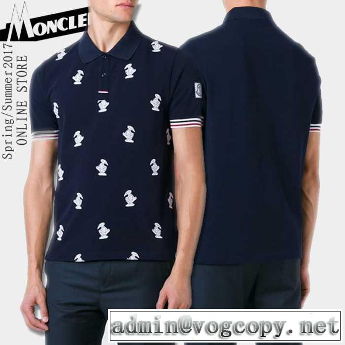 MONCLER モンクレール 2017春夏 3色可選 頑丈な素材 半袖ポロシャツ モデル大絶賛?