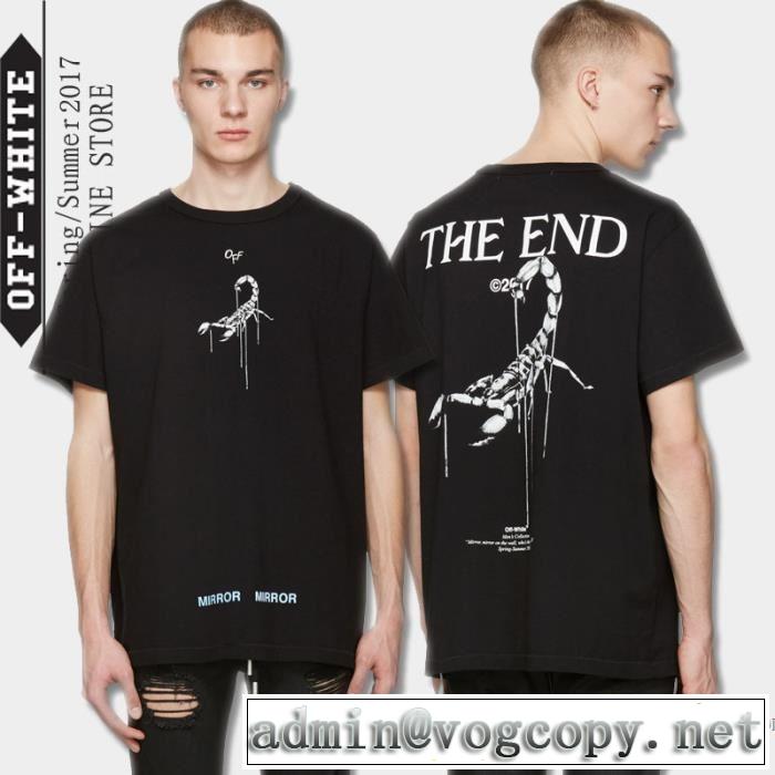 2017春夏 自然な肌触り 豊富なサイズ Off-White オフホワイト 半袖Tシャツ