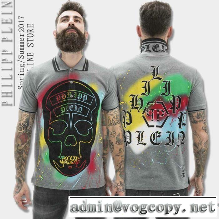 ◆モデル愛用◆  半袖Tシャツ 最安値！ 3色可選 2017春夏 PHILIPP PLEIN フィリッププレイン